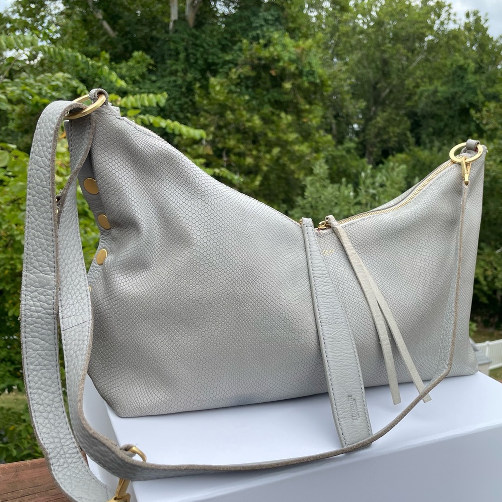 Hammitt Gray Shoulder Bag with Gold Accents